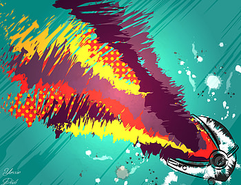 Vector, Multicolored, Motley, Lines, Paint, Helmet HD wallpaper
