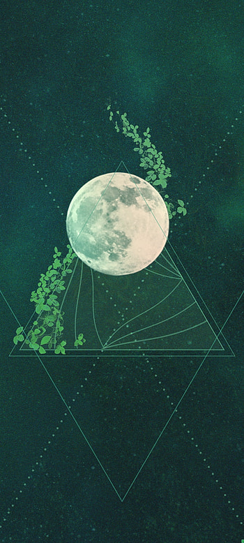 Green moon, background, verde, Laluna, luna HD phone wallpaper