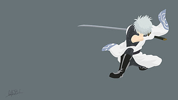 Gintoki Sakata, Minimalistic , Clean design, Gintama aesthetic HD wallpaper
