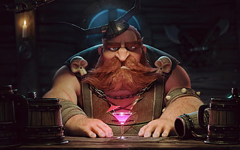 You Call This A Drink!, cartoon, animated, man, mustashe, mug, chain, viking, abstract, beard, drink HD wallpaper