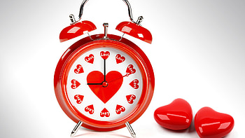 Hearts, Objects, Love, Clock HD wallpaper