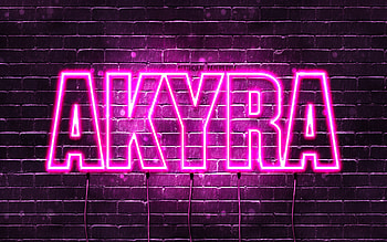 Happy Birtay Akyra, , pink neon lights, Akyra name, creative, Akyra Happy Birtay, Akyra Birtay, popular japanese female names, with Akyra name, Akyra HD wallpaper