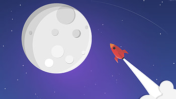 Moon Rocket Minimalism, moon, rocket, minimalism, artist, artwork, digital-art, minimalist, scifi HD wallpaper