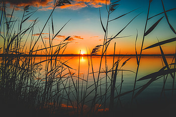 Scenic View Of Lake During Sunset , lake, sunset, nature HD wallpaper