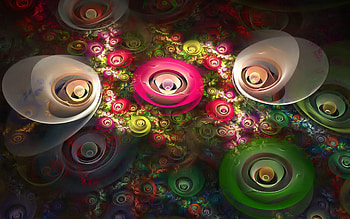 Abstract, Flowers, Background, Multicolored, Motley, Fractal HD wallpaper