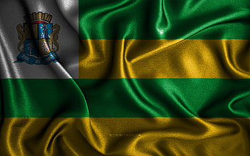 Aracaju flag, , silk wavy flags, brazilian cities, Day of Aracaju, Flag of Aracaju, fabric flags, 3D art, Aracaju, cities of Brazil, Aracaju 3D flag HD wallpaper