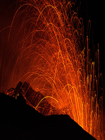Dark, Sparks, Glow, Eruption HD phone wallpaper