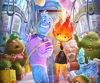 Ember Lumen, Wade Ripple, movie, elemental HD wallpaper
