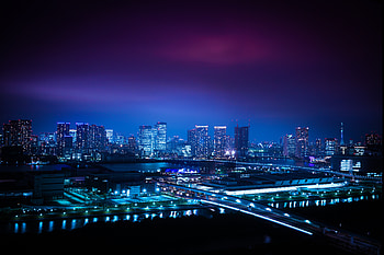 Toyosu Market And Ginza Skyline , night, lights, graphy, city HD wallpaper