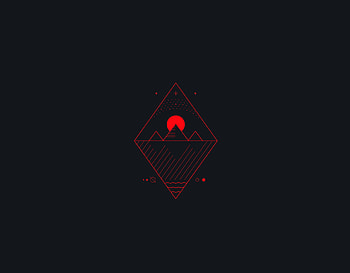 Dark, minimal, mountains HD wallpaper