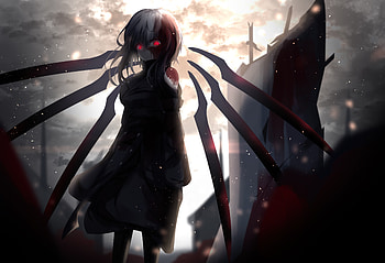 Red Glowing Eyes Anime Girl , anime-girl, anime, artist, artwork, digital-art HD wallpaper