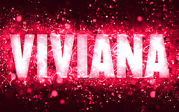 Happy Birtay Viviana, , pink neon lights, Viviana name, creative, Viviana Happy Birtay, Viviana Birtay, popular american female names, with Viviana name, Viviana HD wallpaper