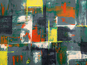 Canvas, art, glitch, gray, yellow and orange, colorful HD wallpaper