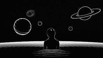 Person Gazing At Stars , dark, black, artist, artwork, digital-art HD wallpaper