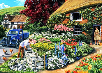 english garden, retro, garden, vintage, england HD wallpaper