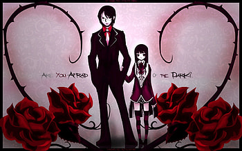 Boy, Dark anime, Girl, Rose, Background HD wallpaper