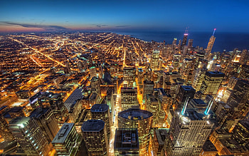 Cities, Night, Usa, City Lights, Skyscrapers, United States, r, Chicago HD wallpaper