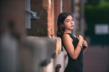 Girl Pose Hands Glance Dress, girls, model HD wallpaper