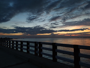 Nature, Sunset, Sea, Evening, Embankment, Quay HD wallpaper