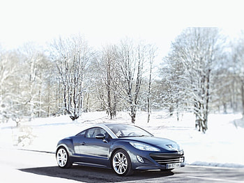 Peugeot RCZ, winter, road trip, fun, peugeot-rcz, car, fast, nice HD wallpaper
