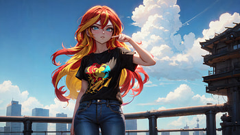 Anime Girl With Multi Colored Locks , anime-girl, anime, artist, artwork, digital-art, deviantart HD wallpaper