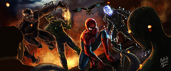 Spiderman Vs Sinister Six, spiderman, sinister-six, artwork, artist, artstation HD wallpaper