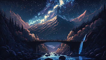 Bridge Across A Valley , bridge, valley, ai, artist, artwork, digital-art HD wallpaper