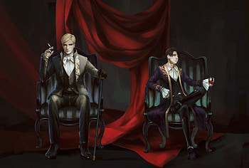 Erwin & Rivaille, attack on titan, gentleman, irvin, anime, shingeki no kyojin, rivaille, levi, erwin smith HD wallpaper