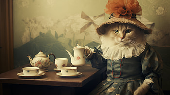 Cat Vintage, cat, vintage, AI Art HD wallpaper