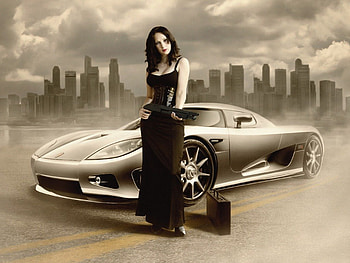 Big Deal, girl, fantasy, sport, car HD wallpaper