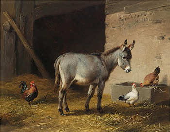 Dunkey, animal, painting, art, hen HD wallpaper