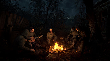STALKER 2 Heart of Chernobyl Campfire Scene, video game, S.T.A.L.K.E.R. 2: Heart of Chernobyl HD wallpaper