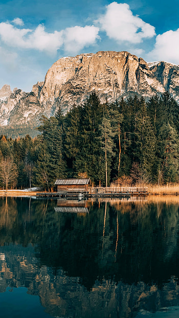 Mountain lake, Forest serenity, Nature's tranquility, Breathtaking landscapes HD phone wallpaper