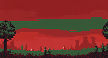 8-Bit Pixel Art Landscape, 8-bit, pixel art, landscape, tree HD wallpaper