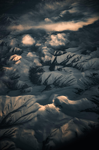 Winter, Nature, Mountains, Snow, View From Above, Relief HD phone wallpaper