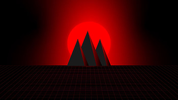 Mountains Vector Red Moon Sun Background Minimalism Minimalism HD wallpaper