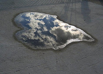 Clouds in a Heart, clouds, sky, heart, water HD wallpaper