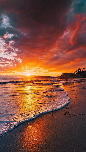 Sunset, Beach Sunset HD phone wallpaper