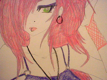 just a pic i drew, scene, pink hair, pretty, emo HD wallpaper