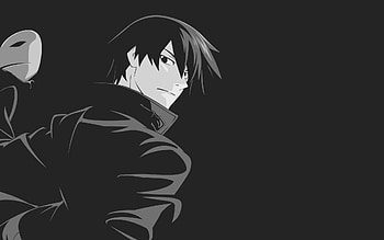 Darker Than Black, mask, black hair, full length coat, dark, anime, hei, lee shenshun, black eyes HD wallpaper