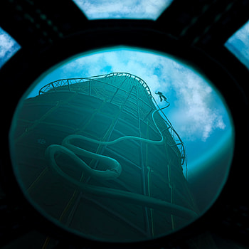 Art, Porthole, Cosmonaut, Gravity HD phone wallpaper