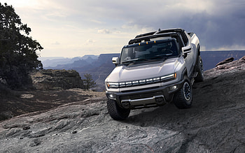 2022, GMC Hummer EV, exterior, front view, electric cars, Hummer EV, silver Hummer, american cars, GMC HD wallpaper