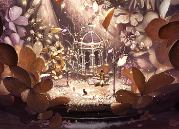 Fantasy world, anime, reishin, flower, world, girl, manga HD wallpaper