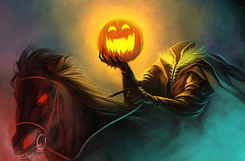 Holidays, Halloween, Pumpkin, Holiday, Horse, Headless Horseman, Headless Rider HD wallpaper