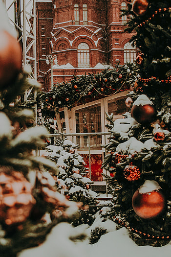 Holidays, New Year, Decorations, Christmas, Snowfall, Winter City HD phone wallpaper