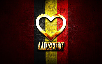 I Love Aarschot, belgian cities, golden inscription, Day of Aarschot, Belgium, golden heart, Aarschot with flag, Aarschot, Cities of Belgium, favorite cities, Love Aarschot HD wallpaper