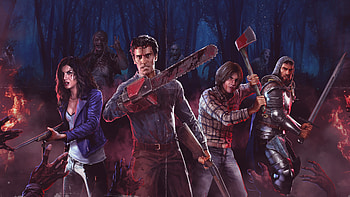 Ray Santiago as Pablo Simon Bolivar Bruce Campbell as Ash Williams, as well as Dana DeLorenzo as Kelly Maxwell Evil Dead HD wallpaper