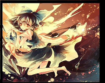 Cirno, anime girl, icy fairy, angel HD wallpaper