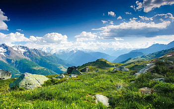 Beautiful scenery, landscape, sky, nature, mountain HD wallpaper