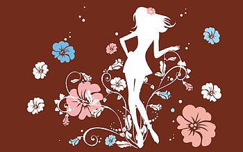 flower girl 1280x 800 . jpg, girl, pinkflowers, blueflowers, flowergirl HD wallpaper